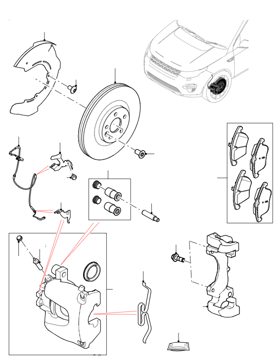 Front Brakes 325mm Discs VIN LH000001 Onwards